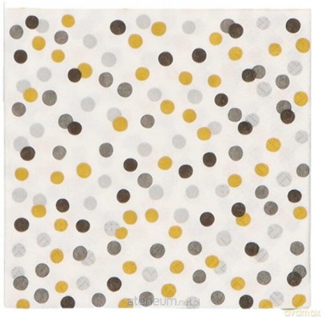 Serwetki Confetti złoto-czarne 33x33 cm 20 szt