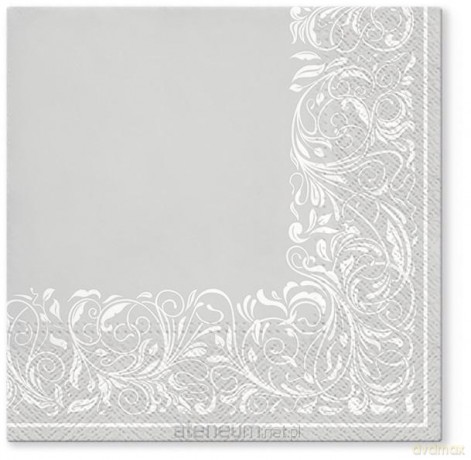 Serwetki Elegancka plątanina srebrna 33x33 cm 20sz