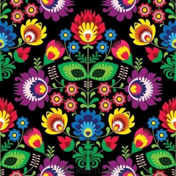 Serwetki Folk czarne 33x33 cm 20 szt