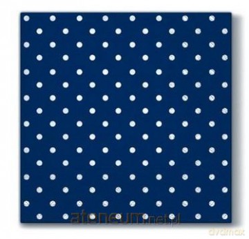 Serwetki Granatowe w białe kropki 33x33 cm 20 szt