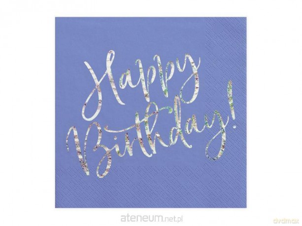 Serwetki Happy Birthday granatowe 33x33 cm 20 szt