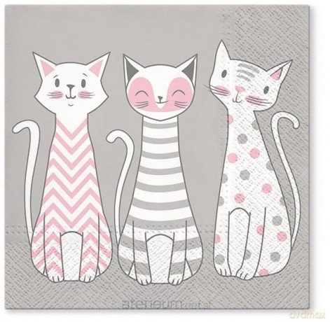 Serwetki Koty glam 33x33 cm 20 szt