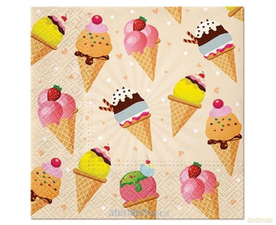 Serwetki Lody 33x33 cm 20 szt