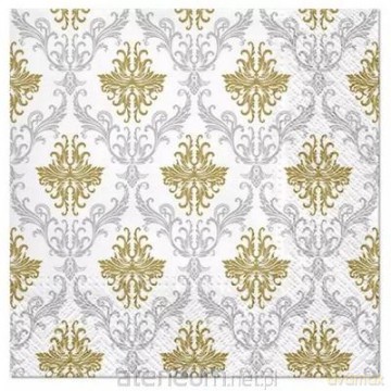 Serwetki Royal Ornament srebrne 33x33 cm 20 szt