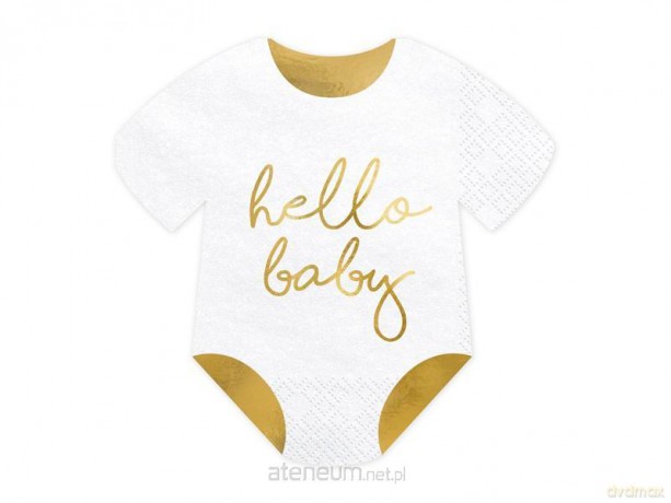 Serwetki Śpioszki Hello Baby białe 16x16 cm 20 szt