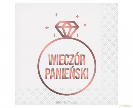 Serwetki Wieczór Panieński białe 33x33 cm 20 szt.