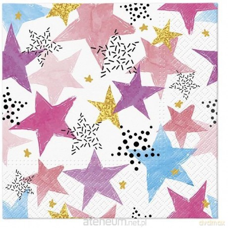 Serwetki z gwiazdkami 33x33 cm 20 szt