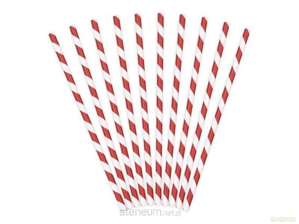 Słomki papierowe czerwone 19,5 cm 10 szt