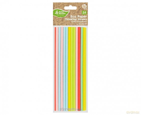 Słomki papierowe pastelowe MIX 197x6mm 24 szt