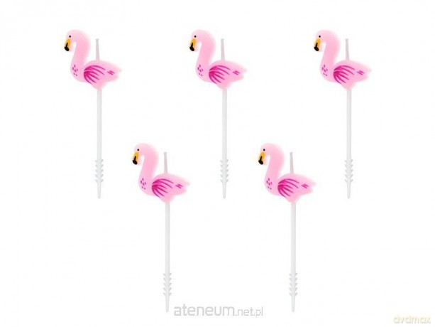 Świeczki urodzinowe Flamingi 3 cm 5 szt