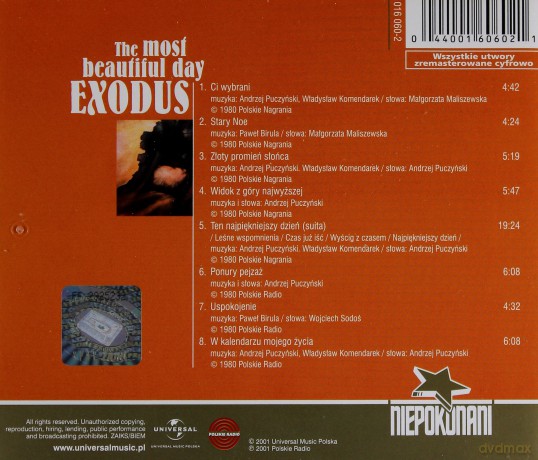 Exodus: The Most Beautiful Day (Niepokonani) [CD]