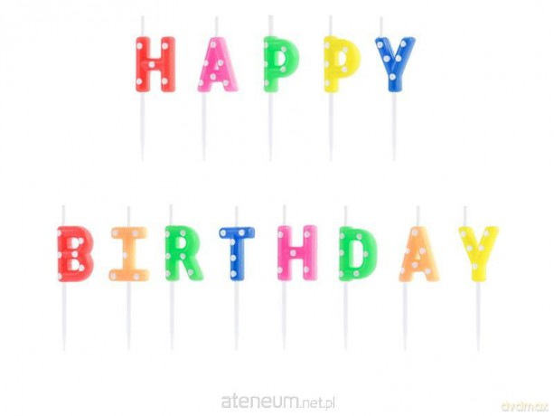 Świeczki urodzinowe Happy Birthday 2.5 cm 13 szt