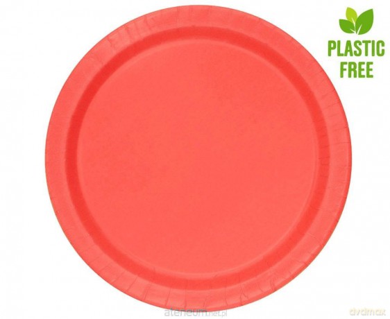 Talerzyki papierowe czerwone 23 cm 8 szt