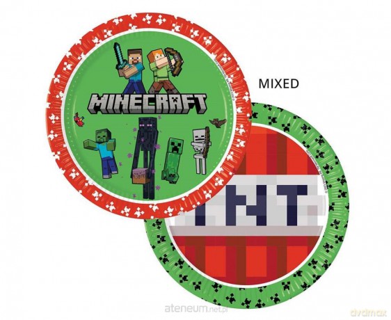 Talerzyki papierowe Minecraft 23 cm 8 szt
