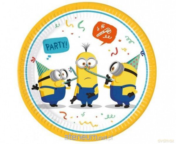 Talerzyki papierowe Minions Rise of Gru 23 cm 8 szt