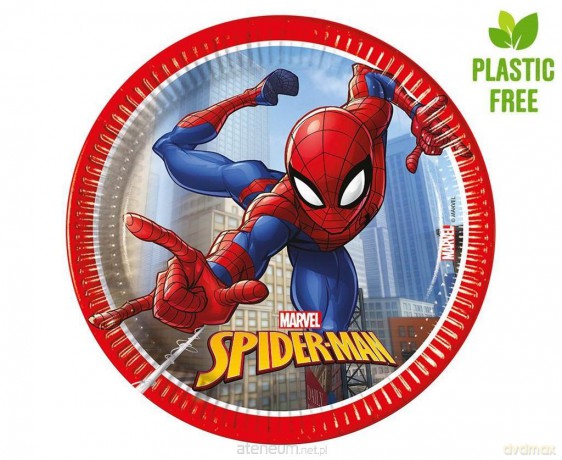 Talerzyki papierowe Spiderman 20 cm 8 szt