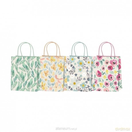 Torba prezentowa 21x25 pastelowe kwiaty mix