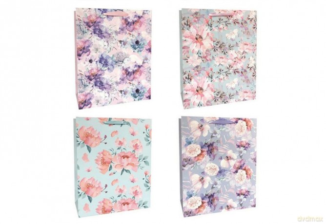 Torba prezentowa 26x32 pastelowe róże