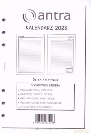 Wkład kalendarzowy 2023 B6 DNS [KALENDARZ]