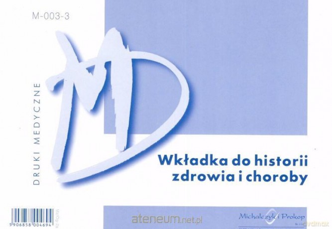 Wkładka do historii zdrowia i choroby M-003-3