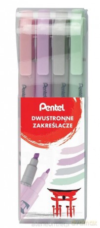 Zakreślacz dwustronny pastel 4 kolory