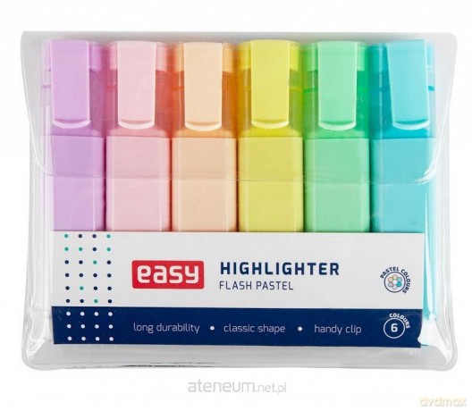 Zakreślacz Flash Pastel 6 kolorów