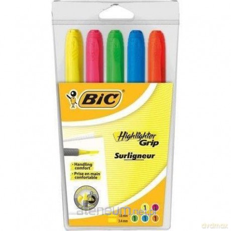 Zakreślacz Highlighter Grip 5 kolorów etui