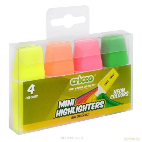 Zakreślacze mini neon 4 kolory