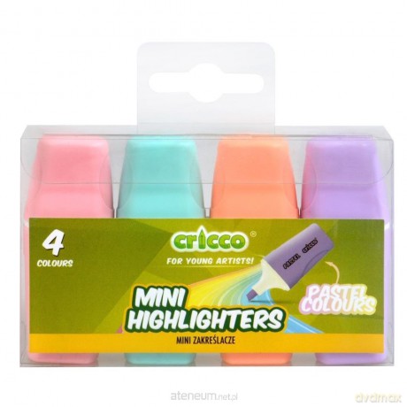 Zakreślacze mini pastel 4 kolory