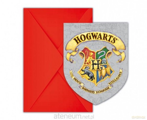 Zaproszenia Harry Potter Hogwarts House 6 szt.