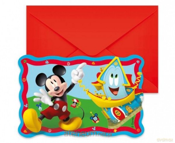Zaproszenia Mickey Rock The House 6 szt.