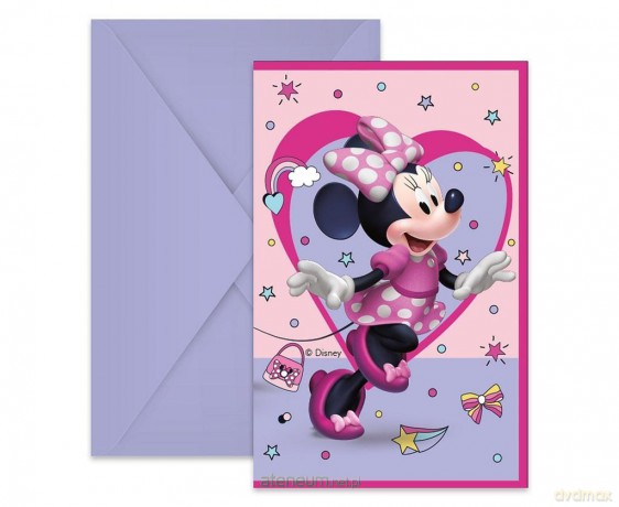 Zaproszenia Myszka Minnie Junior 6 szt