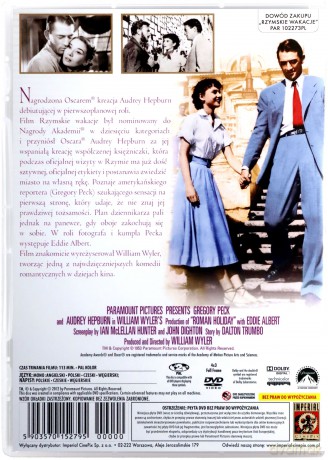 Rzymskie wakacje (polski lektor) [DVD]
