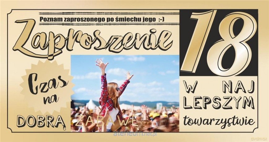 Zaproszenie Urodziny 18 (10 szt)