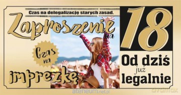 Zaproszenie Urodziny 18 (10 szt)