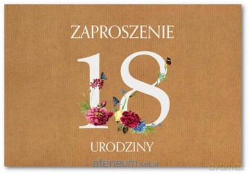 Zaproszenie Urodziny 18 ZT36 (10 szt.)