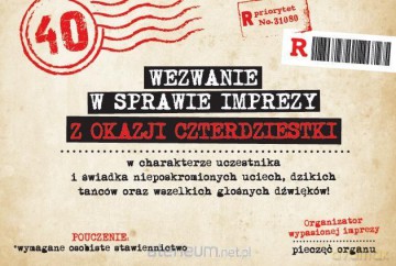 Zaproszenie Urodziny 40 ZA-106 (10 szt.)