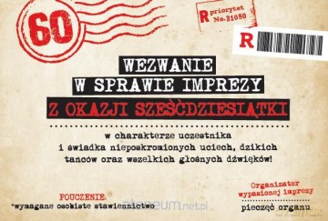 Zaproszenie Urodziny 60 ZA-108 (10 szt.)
