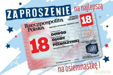 Zaproszenie Urodziny Osiemnastka ZA-100 (10 szt.)