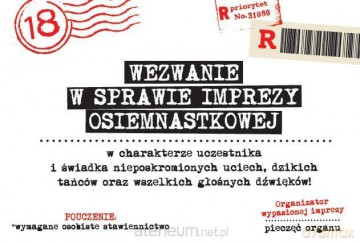 Zaproszenie Urodziny Osiemnastka ZA-103 (10 szt.)