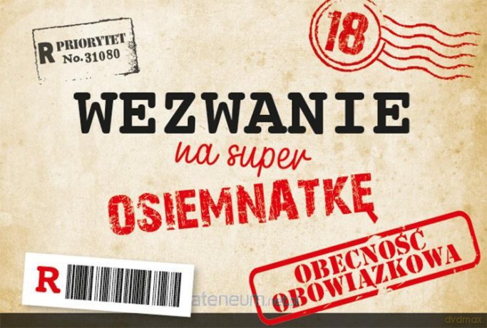 Zaproszenie Urodziny Osiemnastka ZA-80 (10 szt.)