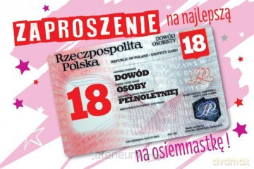 Zaproszenie Urodziny Osiemnastka ZA-99 (10 szt.)
