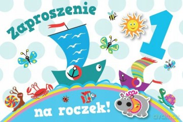 Zaproszenie Urodziny Roczek ZA-86 (10 szt.)