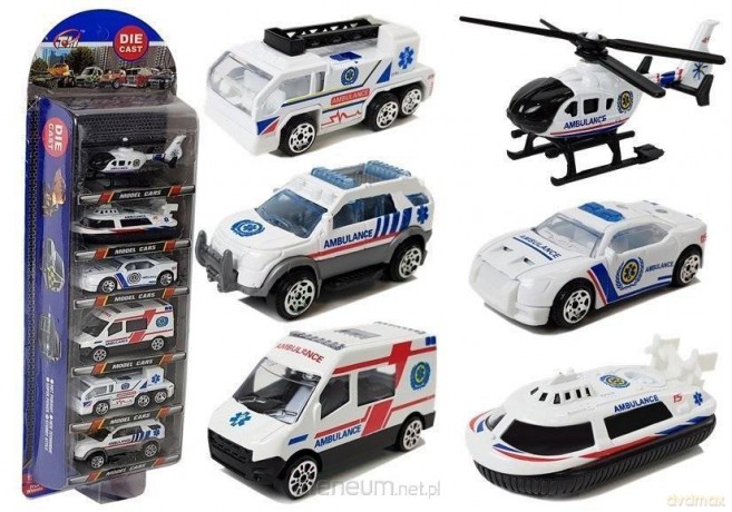 Zestaw pojazdów ratowniczych 1:64 6 szt