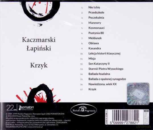 P.Gintrowski/J.Kaczmarski/Z.Łapiński: Krzyk (Reedycja) [CD]