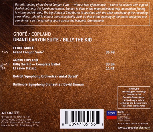 Antal Dorati: Grofe, Copland (Virtuoso) [CD]