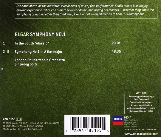 Georg Solti: Elgar Symphony 1 (Virtuoso) [CD]