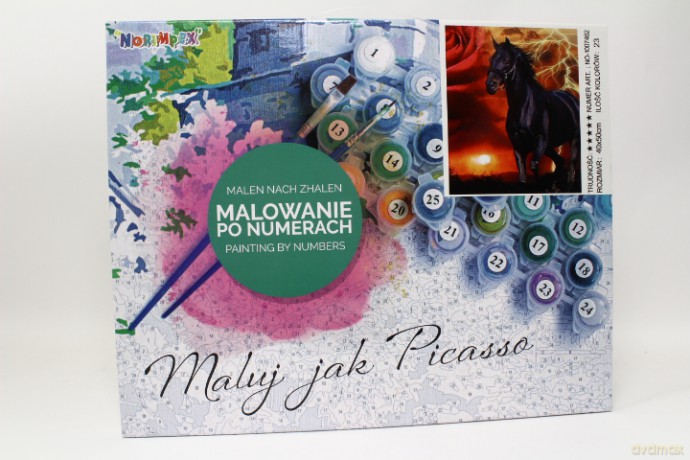 Malowanie po numerach koń czarny 1007462