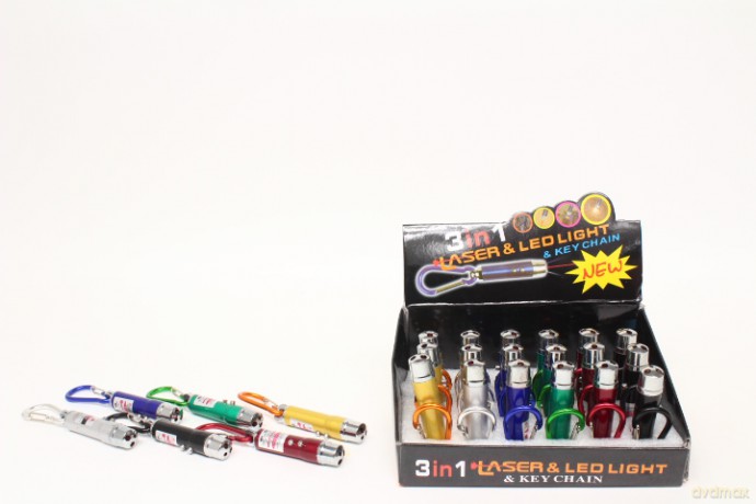 Mini latarka z zawieszką z bateriami 24/op L3305