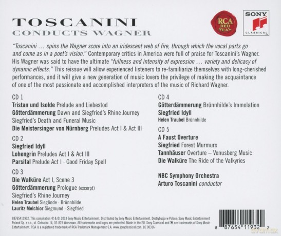 Arturo Toscanini: Toscanini Conducts Wagner [5CD]